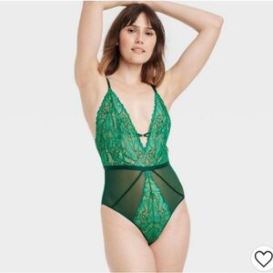 Auden Green Lace Bodysuit